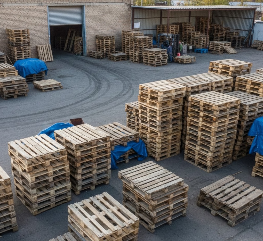 Satisfied customer receiving pallet delivery